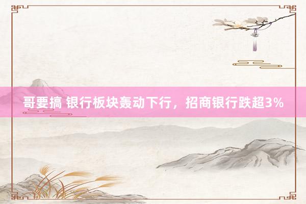 哥要搞 银行板块轰动下行，招商银行跌超3%
