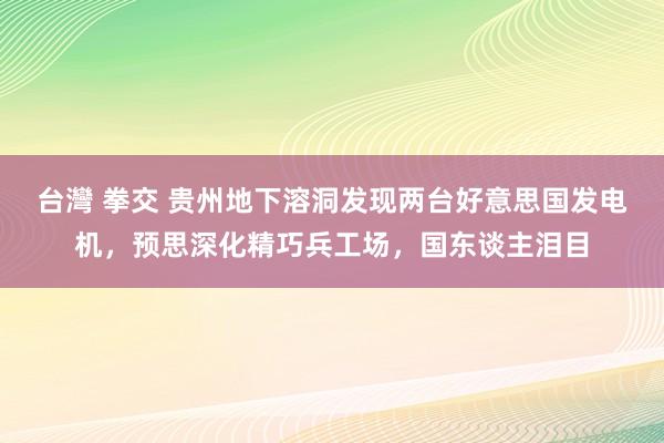 台灣 拳交 贵州地下溶洞发现两台好意思国发电机，预思深化精巧兵工场，国东谈主泪目