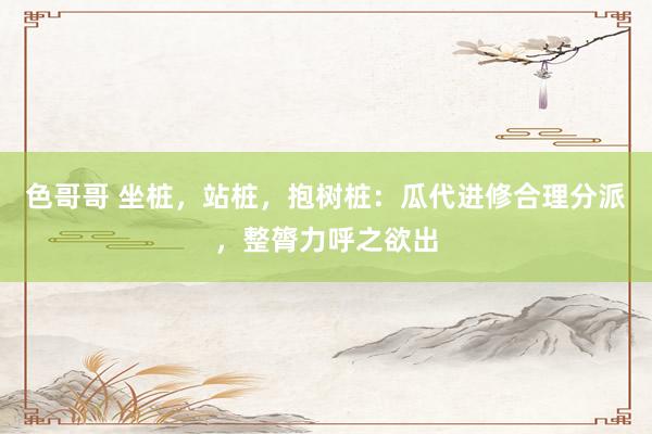 色哥哥 坐桩，站桩，抱树桩：瓜代进修合理分派，整膂力呼之欲出