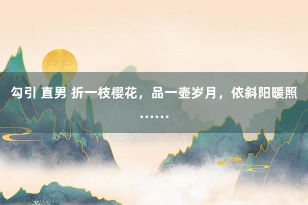 勾引 直男 折一枝樱花，品一壶岁月，依斜阳暖照……
