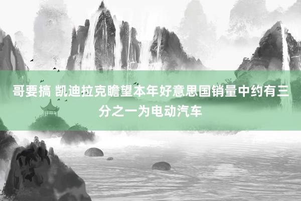 哥要搞 凯迪拉克瞻望本年好意思国销量中约有三分之一为电动汽车